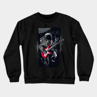 Guitarnout on the moon Crewneck Sweatshirt